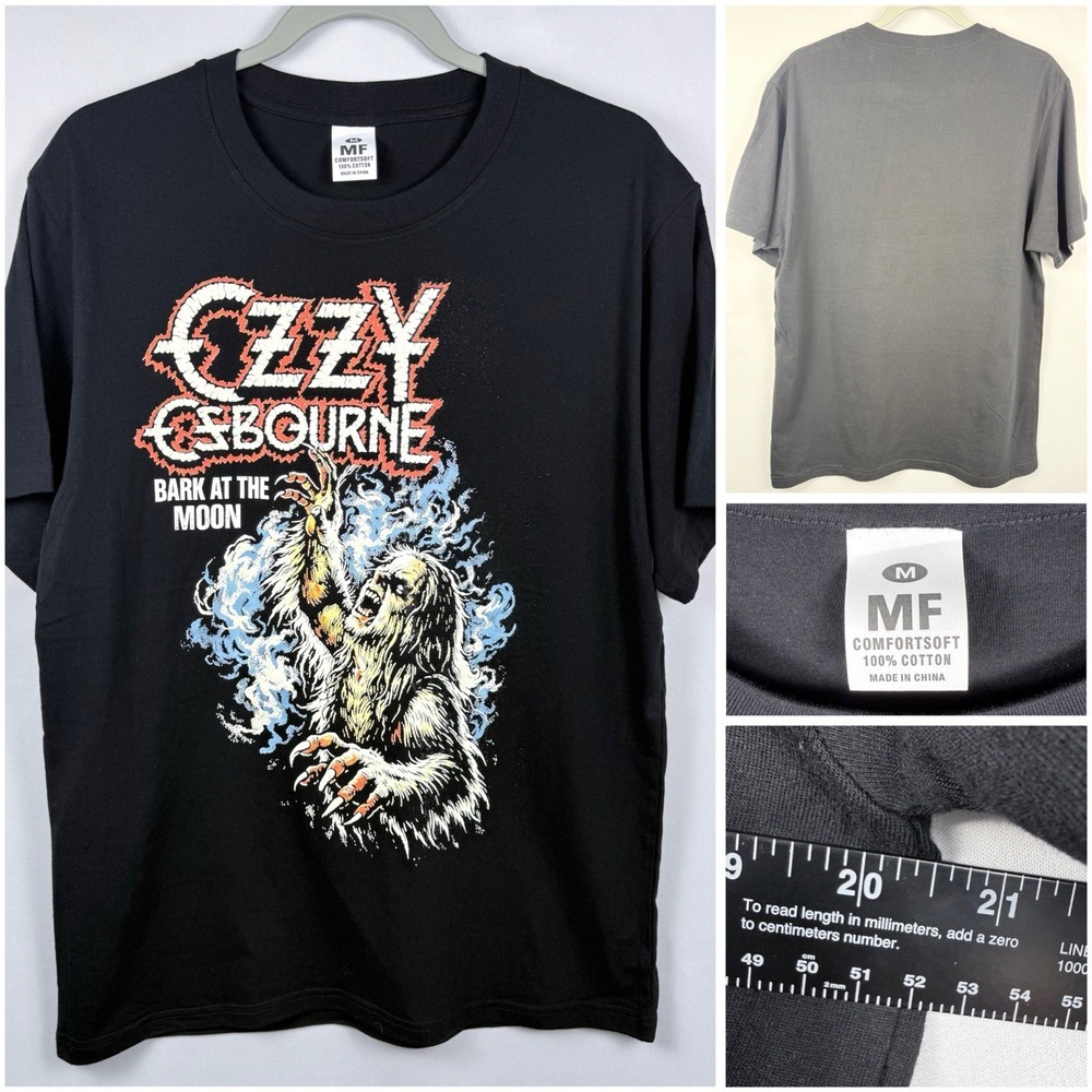 Ozzy Osbourne Bark at the Moon T-Shirt Men's M Black Heavy Metal Graphic Tee